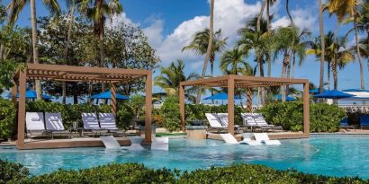 Pool cabanas at Royal Sonesta San Juan.