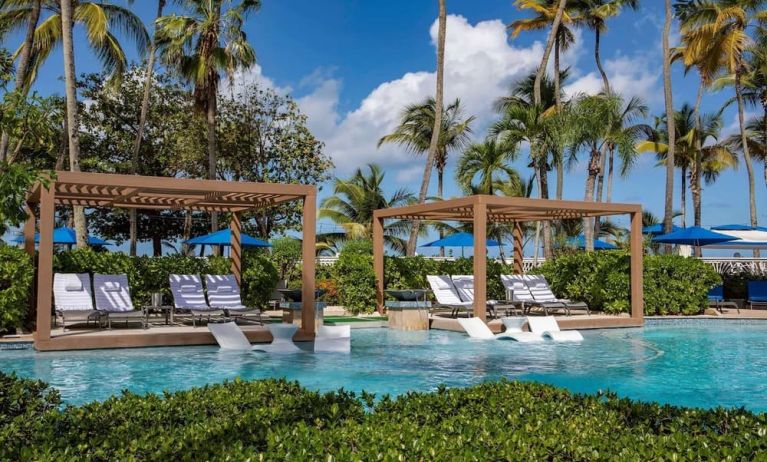 Pool cabanas at Royal Sonesta San Juan.