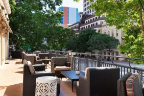 Outdoor terrace at The Stephen F Austin Royal Sonesta Hotel.