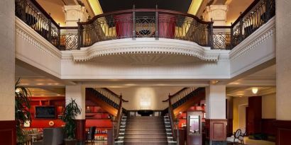 Lobby entrance at The Stephen F Austin Royal Sonesta Hotel.