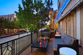 Outdoor terrace at The Stephen F Austin Royal Sonesta Hotel.