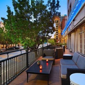 Outdoor terrace at The Stephen F Austin Royal Sonesta Hotel.