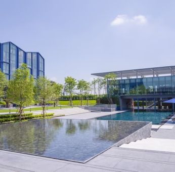 Outdoor pool area at Modena By Fraser Buriram.