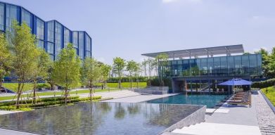 Outdoor pool area at Modena By Fraser Buriram.