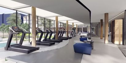 Fitness center at Modena By Fraser Buriram.