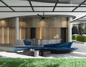 Outdoor lounge and lobby at Modena By Fraser Buriram.