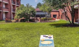 Outdoor garden and yoga space at Sonesta Select Boston Foxborough Mansfield.