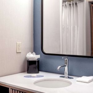 Guest bathroom at Sonesta Select Boston Foxborough Mansfield.