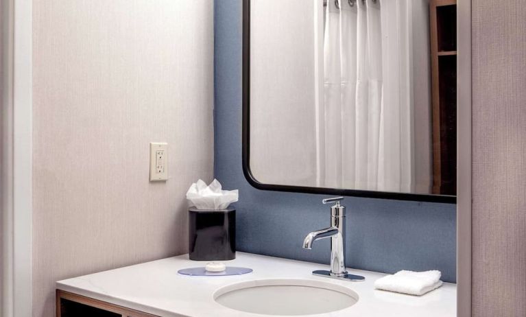 Guest bathroom at Sonesta Select Boston Foxborough Mansfield.