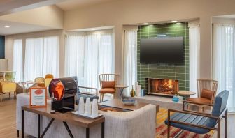 Lobby and lounge at Sonesta Select Boston Foxborough Mansfield.