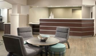 Lounge and coworking space at Sonesta ES Suites Raleigh Durham Airport Morrisville.