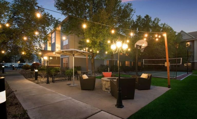 Lounge outdoors at night at Sonesta ES Suites Reno.