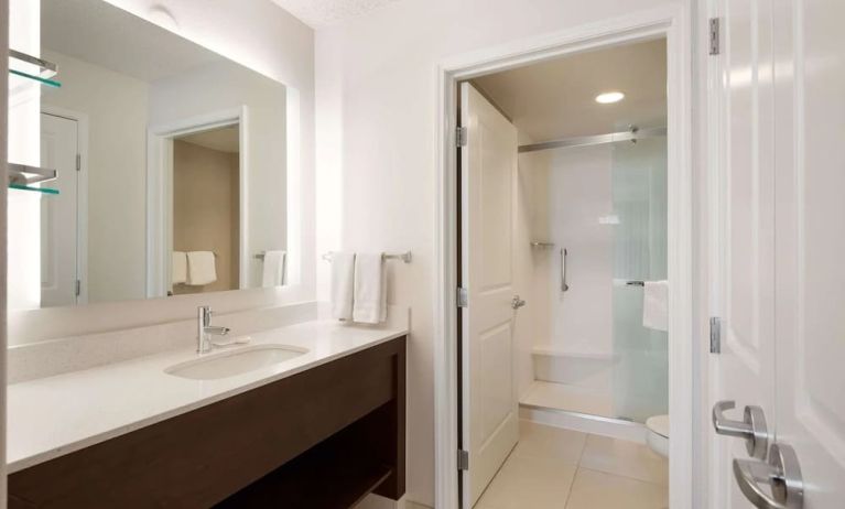 Guest bathroom at Sonesta ES Suites Reno.