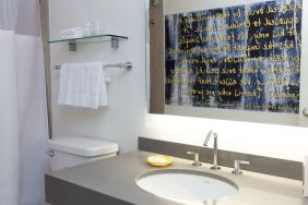 Guest bathroom with shower at The Fifty Sonesta Select New York.