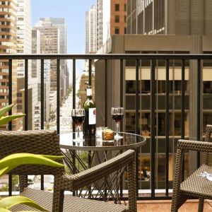 Hotel balcony at The Fifty Sonesta Select New York.