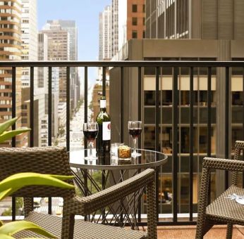 Hotel balcony at The Fifty Sonesta Select New York.