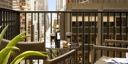 Hotel balcony at The Fifty Sonesta Select New York.