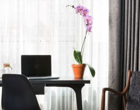 Business desk at The Tillary Hotel.