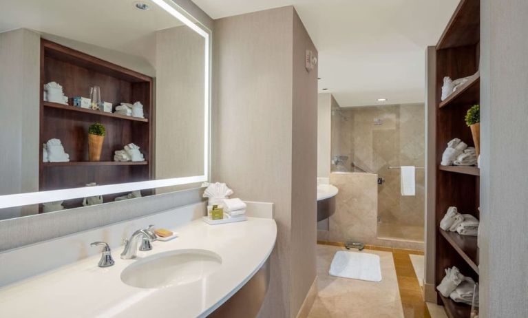 Guest bathroom at Signia By Hilton Orlando Bonnet Creek.