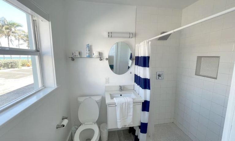 Guest bathroom at Shore View Hotel.