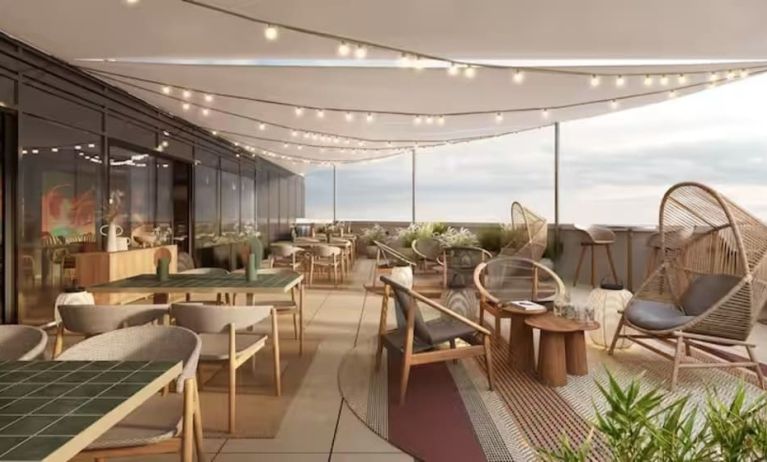 Romantic rooftop bar at Hilton Garden Inn Debrecen City Centre.