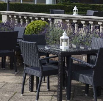 Outdoor seating area at DoubleTree By Hilton Oxford Belfry.