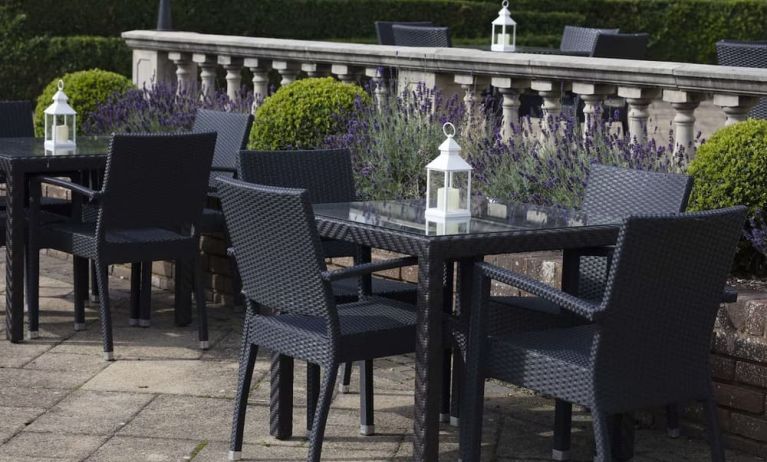 Outdoor seating area at DoubleTree By Hilton Oxford Belfry.