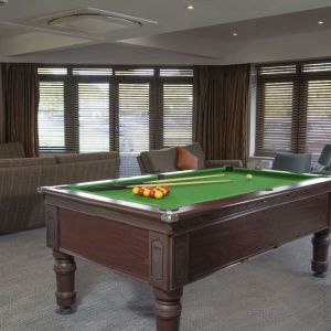 Game room with pool table at DoubleTree By Hilton Oxford Belfry.