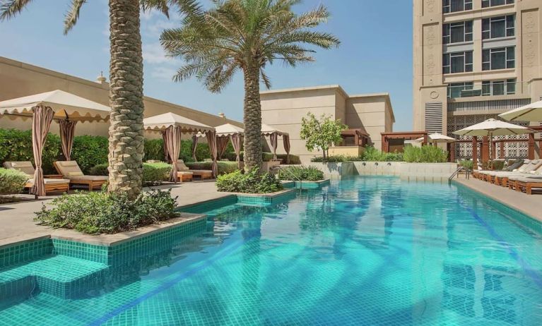 Outdoor pool at Hilton Dubai Al Habtoor City.