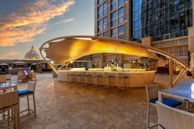 Rooftop bar at Hilton Dubai Al Habtoor City.