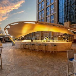 Rooftop bar at Hilton Dubai Al Habtoor City.