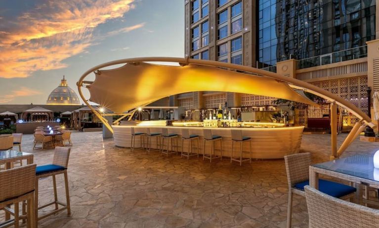 Rooftop bar at Hilton Dubai Al Habtoor City.