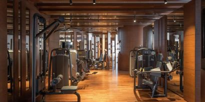 Gym equipment at Hilton Dubai Al Habtoor City.