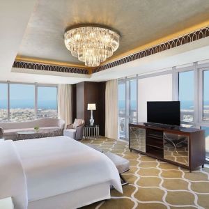 Day use room at Hilton Dubai Al Habtoor City.