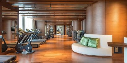 Fitness center at Hilton Dubai Al Habtoor City.