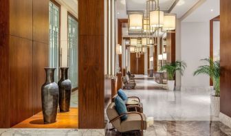 Lobby and hotel entrance at Hilton Dubai Al Habtoor City.