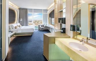 Luxurious king room with private bathroom at V Hotel Dubai.