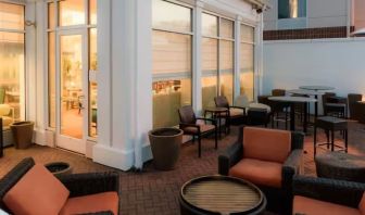 Outdoor seating area at Hilton Garden Inn Kennett Square.