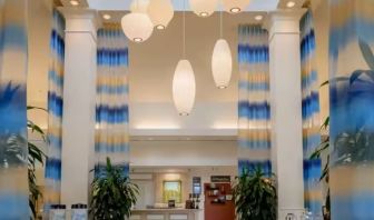 Lobby and lounge at Hilton Garden Inn Kennett Square.