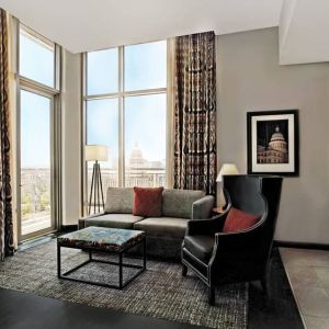 Spacious king room with natural light at Hampton Inn & Suites Austin @ The UniversityCapitol.