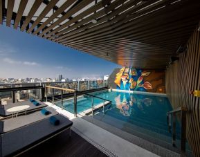 Stunning rooftop pool at Hilton Garden Inn Lima Miraflores.