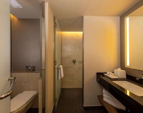 Guest bathroom at Hilton Garden Inn Lima Miraflores.