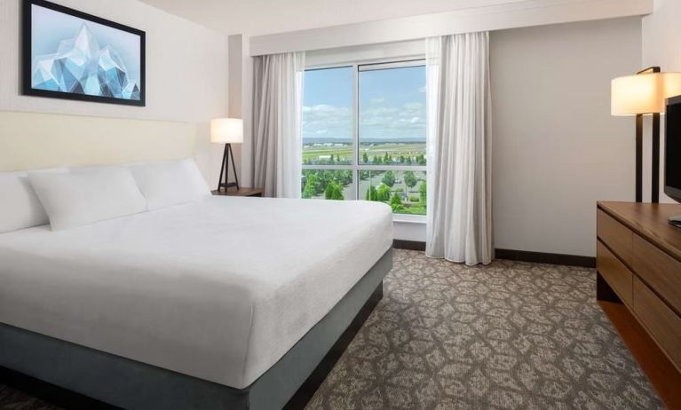 Day use room with natural light at Embassy Suites By Hilton Portland Airport.