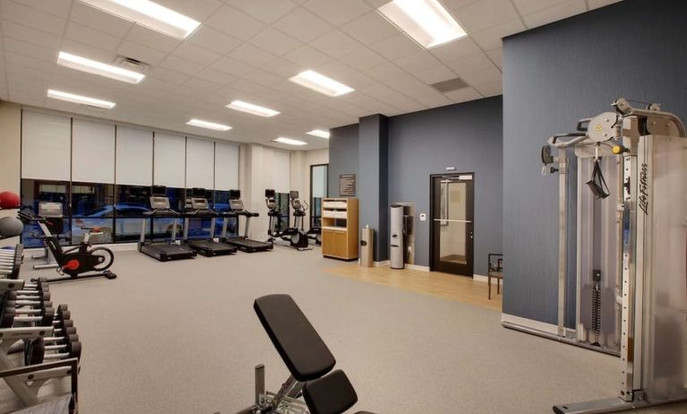 Fitness center at Homewood Suites By Hilton Louisville Downtown.