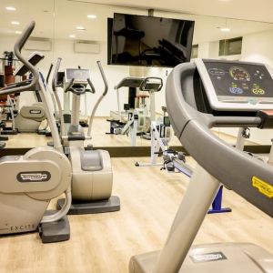 Fitness center at DoubleTree By Hilton Brussels City.