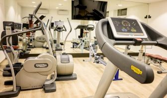 Fitness center at DoubleTree By Hilton Brussels City.