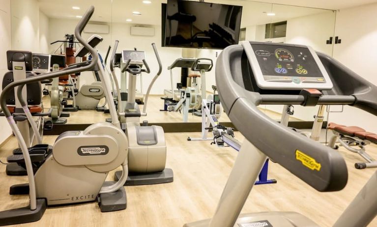 Fitness center at DoubleTree By Hilton Brussels City.