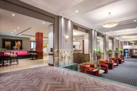 Lobby and coworking space at DoubleTree By Hilton Brussels City.