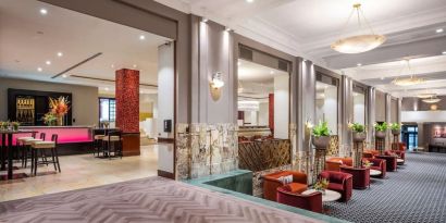 Lobby and coworking space at DoubleTree By Hilton Brussels City.