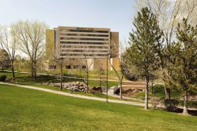 Hotel garden at Embassy Suites By Hilton Denver Tech Center.